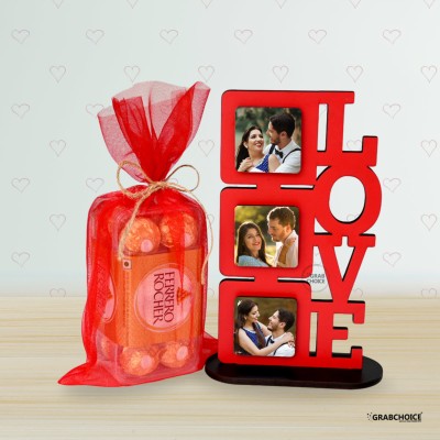 Personalized Love Frame with Photo And Ferrero Rocher Chocolate Gift Box