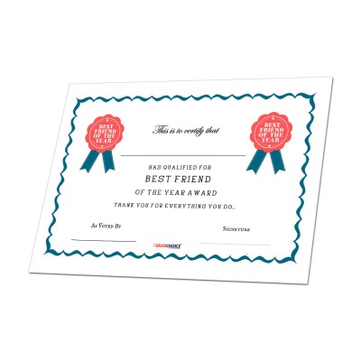 Personalized World's Best Friend Certificate