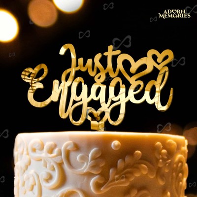 Just Engaged Cake Topper