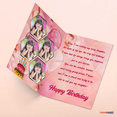 Personalized Birthday Greeting Card - Pink