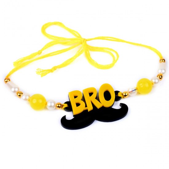 BRO Rakhi With Mustache For Brother