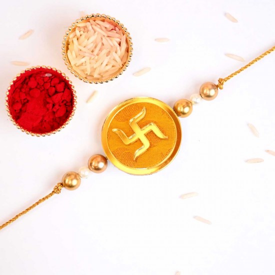 Swastik Rakhi For Brother-Round