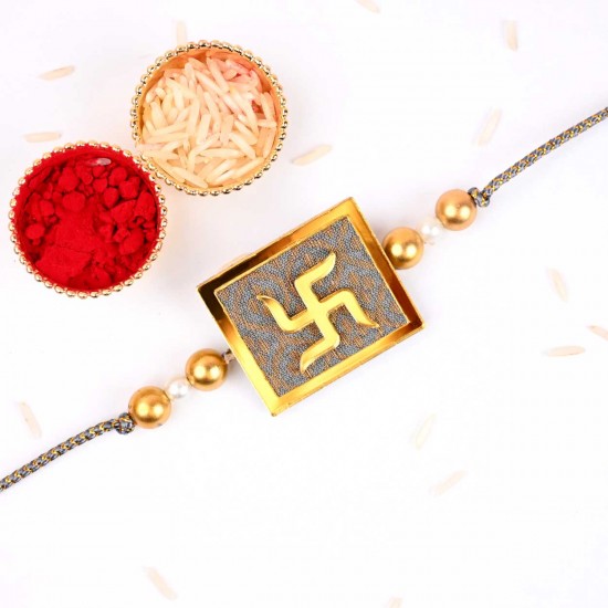 Swastik Rakhi For Brother-Squre