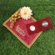 Gold/Silver Coin Shagun Gift Tray With Bride & Groom Names - Red