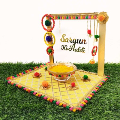 Personalized Haldi Platter with Bride/Groom Name