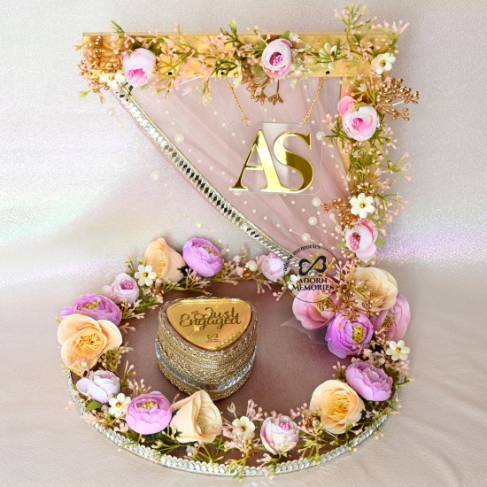 Engagement Ring Platter / Tray with Names - Lilac