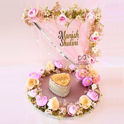 Engagement Ring Platter / Tray with Names - Lilac