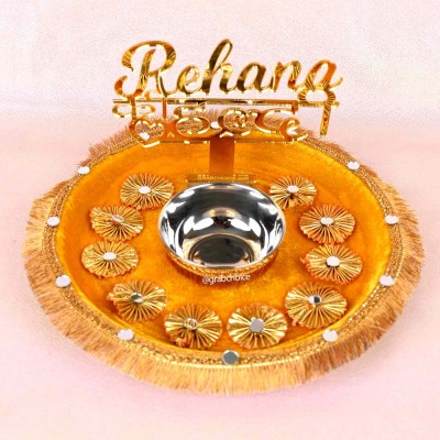 Personalized Haldi Platter with Bride/Groom With Name