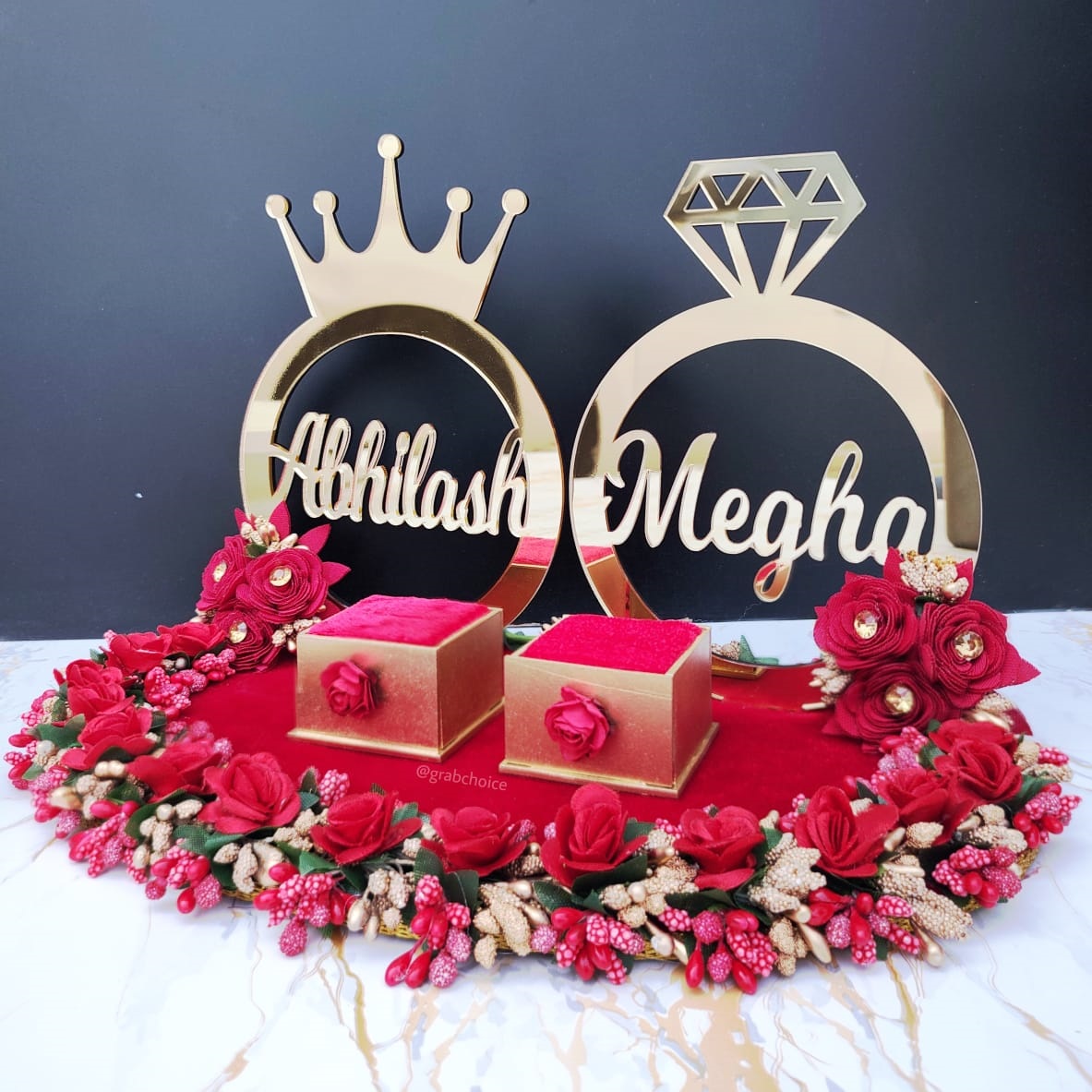 Unique Palette Personalized Wedding Ring Platter with Name & Date |  Engagement Ring Platter Wooden Gift Box Price in India - Buy Unique Palette  Personalized Wedding Ring Platter with Name & Date |