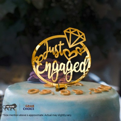 Just Engaged Cake Topper