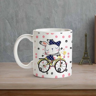 Cute Kitty Cartoon Printed Ceramic Mug