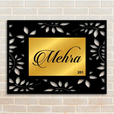 Custom Name Plates For Flats & Apartments - Leaf Design