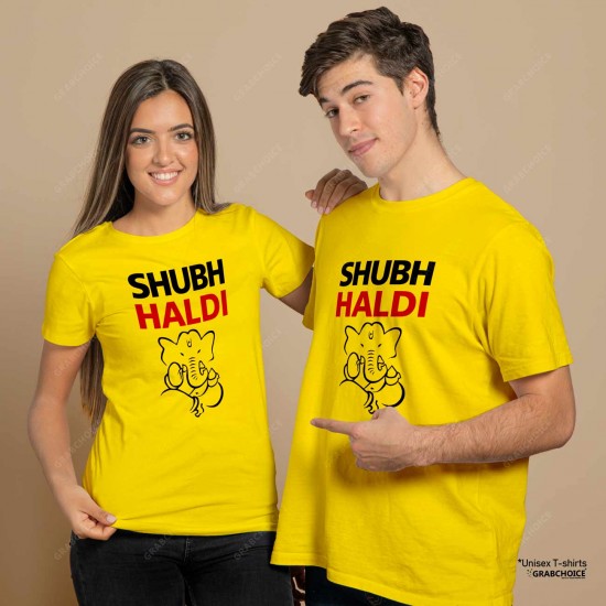 Shubh haldi ceremony Tshirt For Wedding/Groom's Sibling